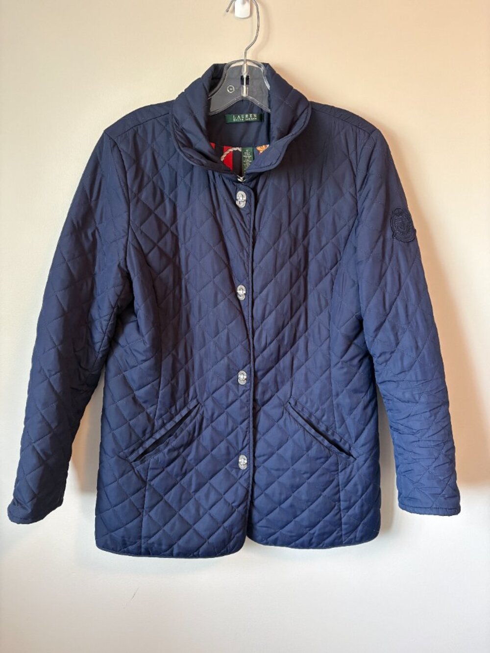 Lauren Ralph Lauren Diamond Quilted Navy Barn Jacket Medium M